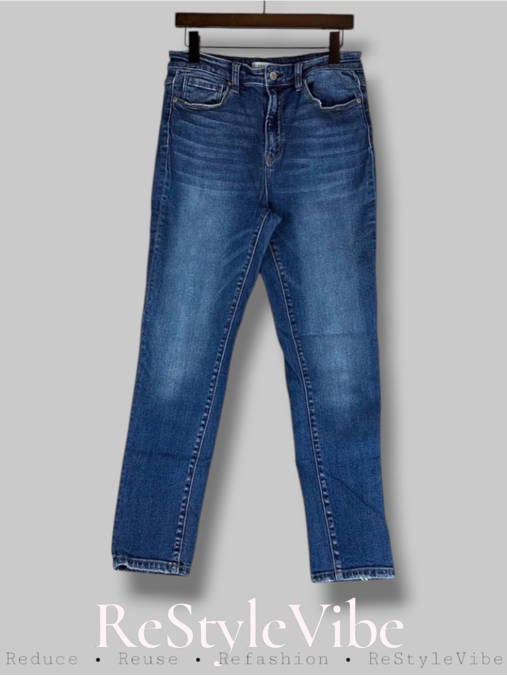 ZENANA Women’s Size 30 Denim Jeans High Rise Fit Stretch Straight Leg Ankle